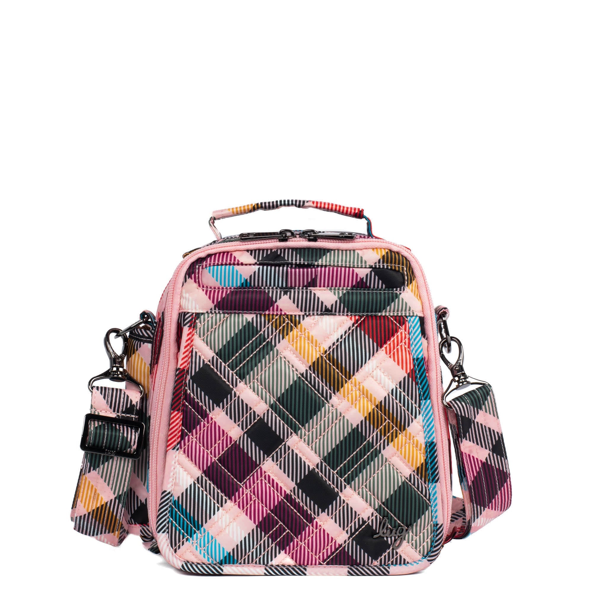 Flapper SE Convertible Crossbody Bag - PINK PLAID - FlapperSE_PinkPlaid_01